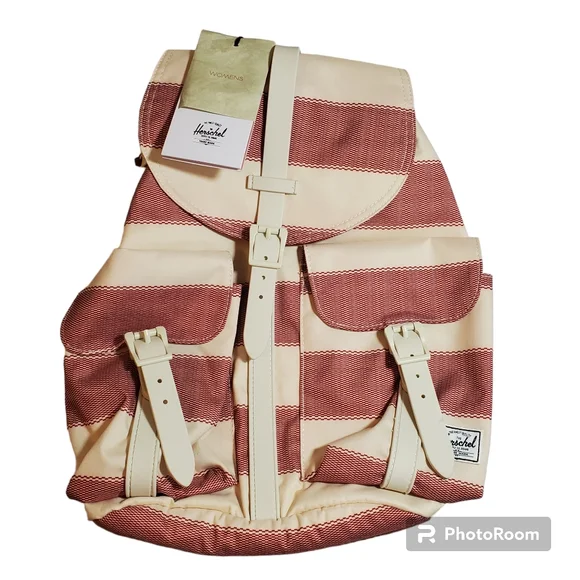 NWT Herschel Supply Company Dawson Backpack Bag in Natural Fouta Striped Print