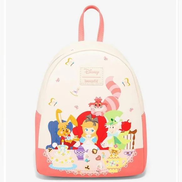 Loungefly Disney Alice In Wonderland Pink Tea Party Mini Backpack