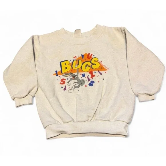 Vintage‎ Bugs Bunny Sweatshirt Toddler 3T Looney Tunes 90s Spell Out USA