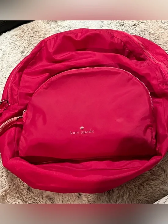 kate spade Bright Magenta Packable Nylon Backpack with Front Pocket