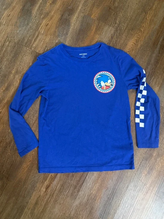 Boys Blue Sonic Graphic Long-Sleeve Tee