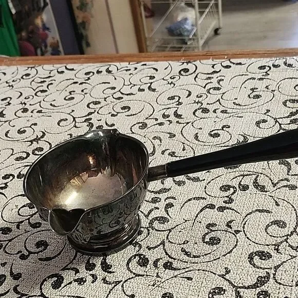 Silver and Black Sauce Ladle
