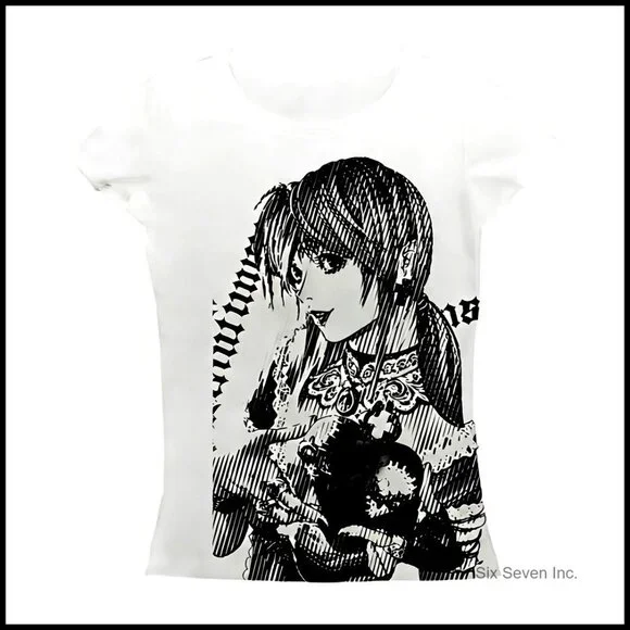 Y2K Graphic Baby Tee Vintage Emo Grunge Crop Top Polyester Summer Trendy