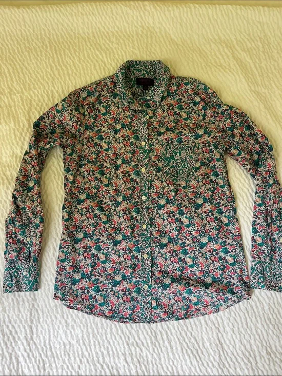 J. Crew Liberty Arts Fabric Isborella Floral 100% Cotton Shirt - sz 4