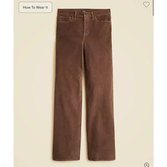 J. Crew Slim-wide pant in corduroy in Smoky Willow Wood NWT size 32P