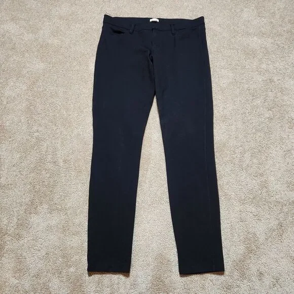 J. Crew Pants Women 8 Low Rise Black Slim Straight Stretch