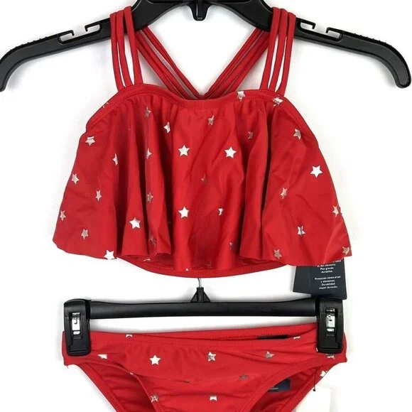 Tommy Hilfiger Girl’s Red Two Piece Bikini Swimsuit Set Size M
