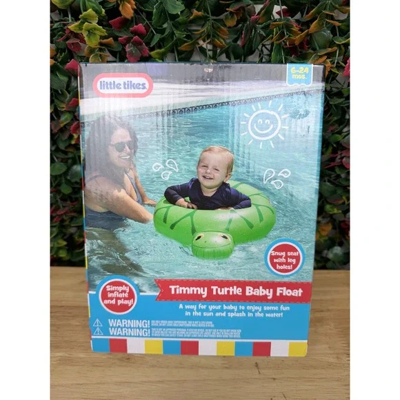Little Tikes Timmy Turtle Baby Float Green Inflatable Pool Seat 6-24 Months NEW