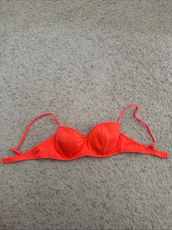 J. Crew Bikini Top in Bright Coral