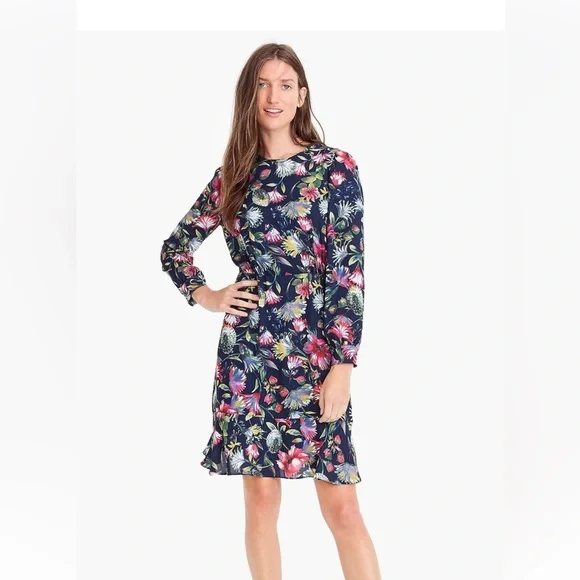 J.Crew Flouncy Hem Dress in Painted Floral - Size 2