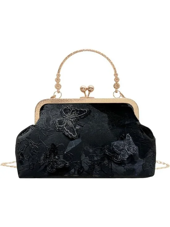 Chic Embroidered Butterfly Clutch Purse, Retro Crossbody Bag for Weddings