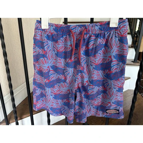 Boy's Large Size 16 Vineyard Vines Swim Trunks Shorts Drawstring Tropical Fish