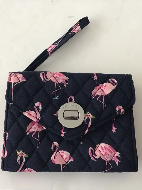Vera Bradley Quilted Wristlet/wallet Flamingo Fiesta Pattern