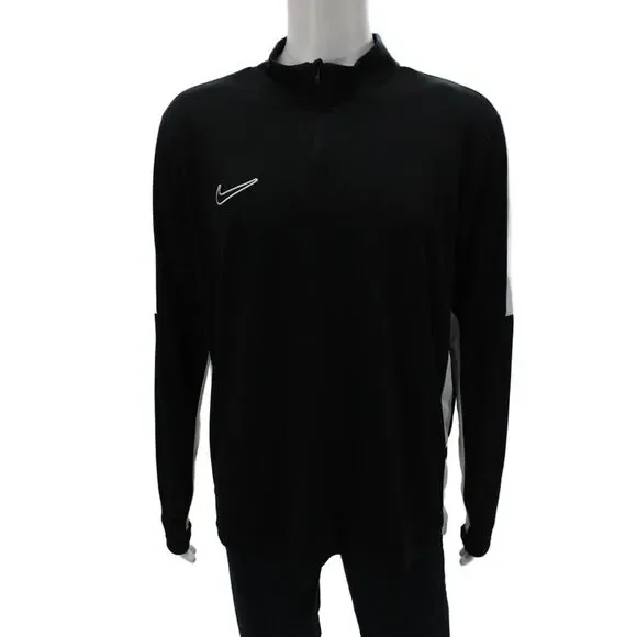 Nike Mens Pullover Mock Neck Colorblock Black Polyester Long Sleeve Size XL