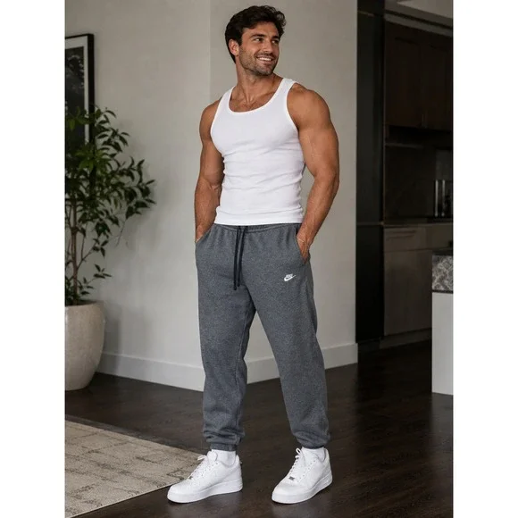 Nike Y2K Fleece Joggers XL Charcoal Heather Gray Sweatpants #1335