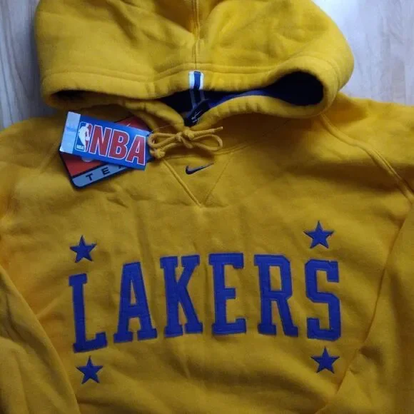 NWT Vintage Nike Rewind LA Lakers Hoodie Sweatshirt RARE