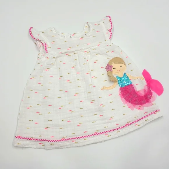 Mud Pie muslin mermaid dress size 3-6 months