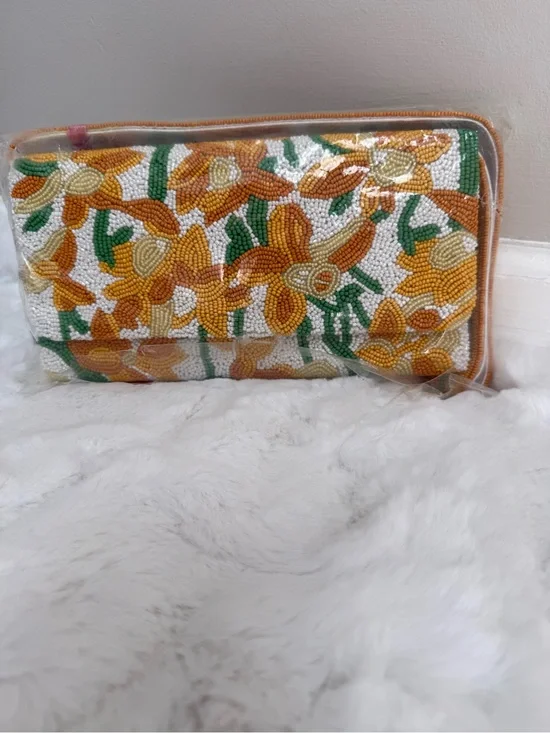 Tiana New York Beaded Floral Shoulder Bag Crossbody NWT
