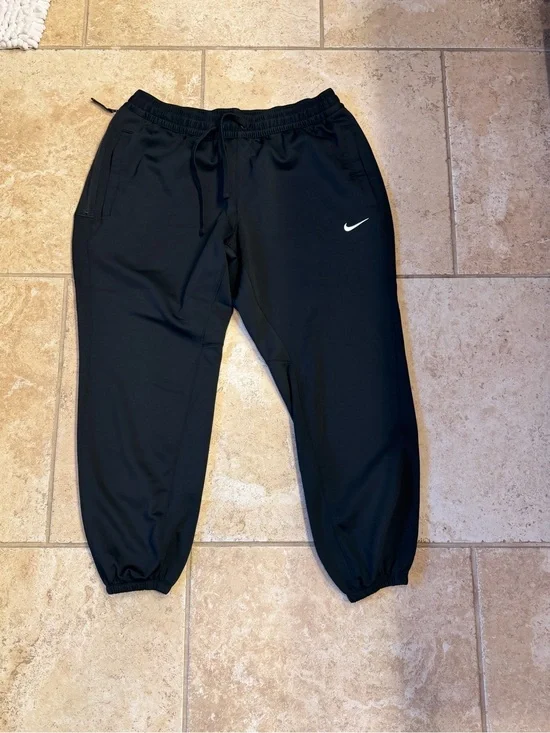 Nike Black Jogger Sweatpants with White Swoosh