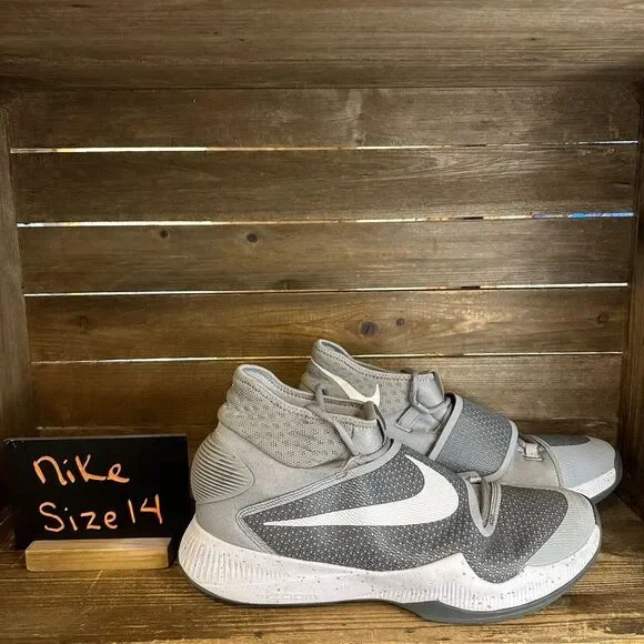 Mens Nike Zoom Hyperrev Wolf Gray Athletic Mid Basketball Sneakers Shoes Size 14