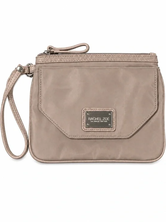 Rachel Zoe Light Lavender Taupe Nylon Wristlet Clutch