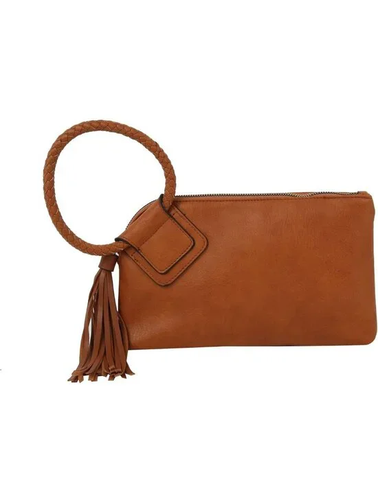 Women's Brown Leather Formal Purse Wristlet Wallet Casual Evening Handbag