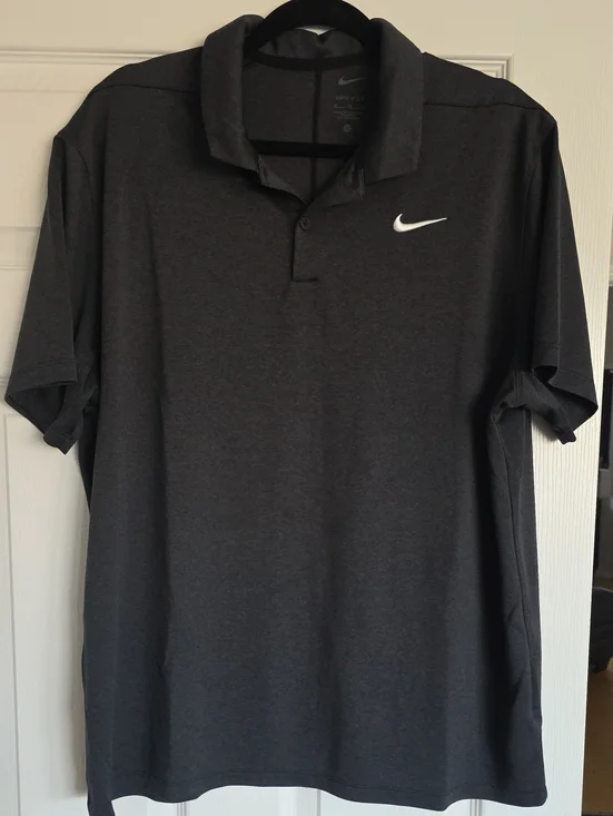 Nike Men’s Charcoal Gray Polo with White Swoosh
