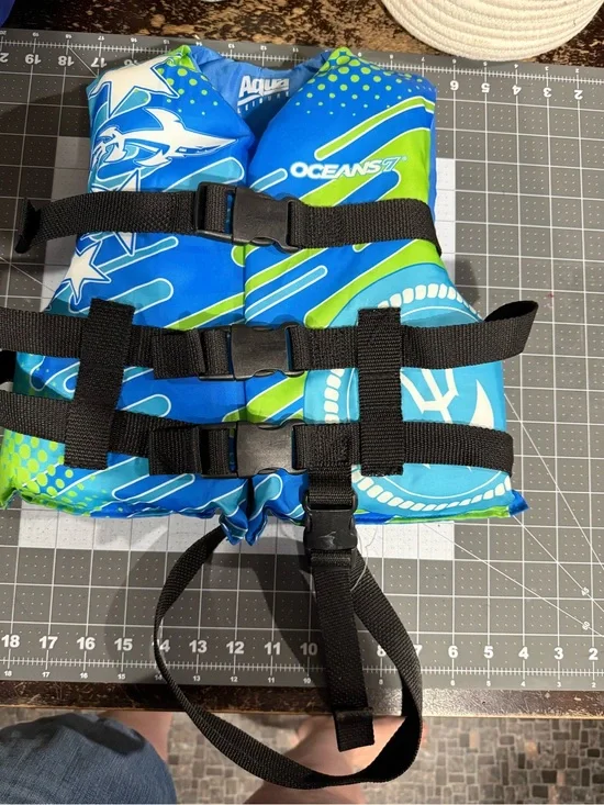 Kids type III Life Jacket Vest - Blue & Green