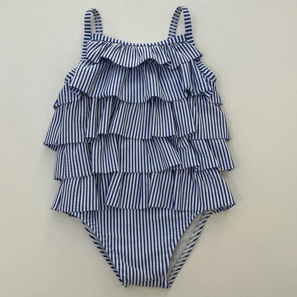 Baby Boden Ruffled Swimsuit