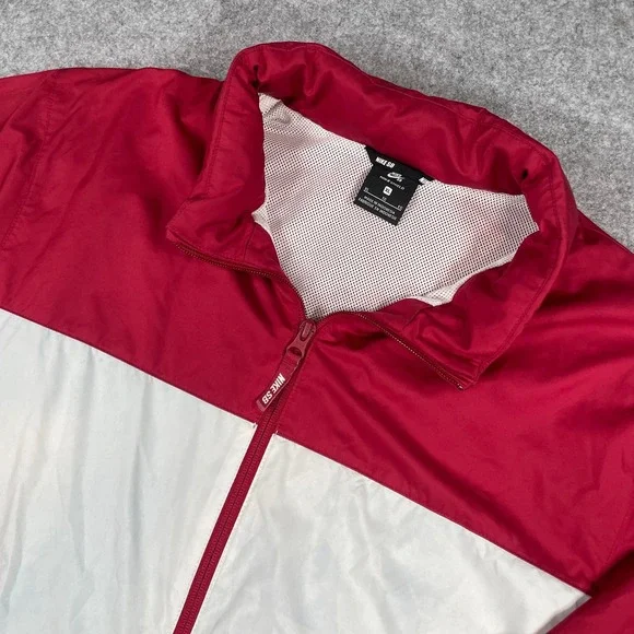 Nike SB Mens Jacket XL Red, White, Navy Color-block Athletic Layering Full Zip