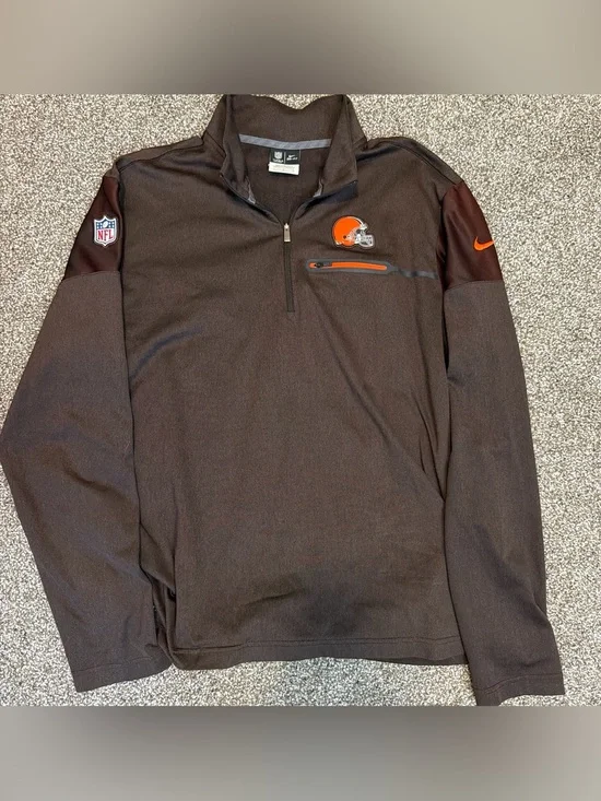 Nike On Field Cleveland Browns NFL Quarter-Zip Pullover- Size L
