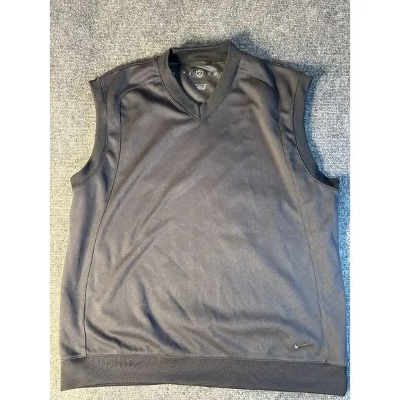 Nike Golf Activewear Tank Top Men Large Black Sleeveless V Neck Embroidered Logo