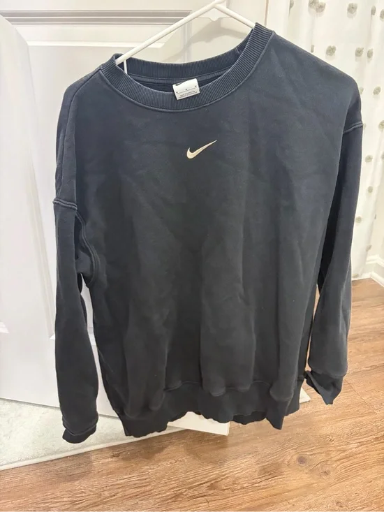 Nike Black Crewneck Sweatshirt with White Swoosh