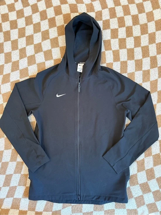 NWOT Nike Men's Black Hooded Full-Zip Dri-Fit Jacket