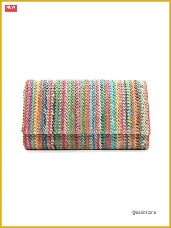Woven Straw Clutch Purse Summer Beach Evening Handbag Crossbody Shoulder Bag