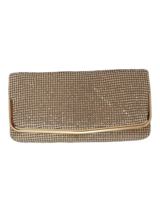 Kelly & Katie Rhinestone Clutch Bag Gold Cream