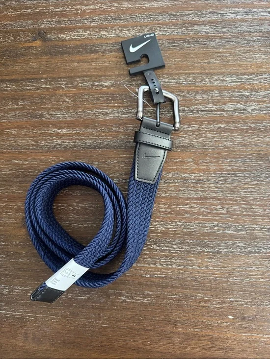 Nike Golf Stretch Woven Navy Blue Belt Men's Size Large 38-40 New With Tags