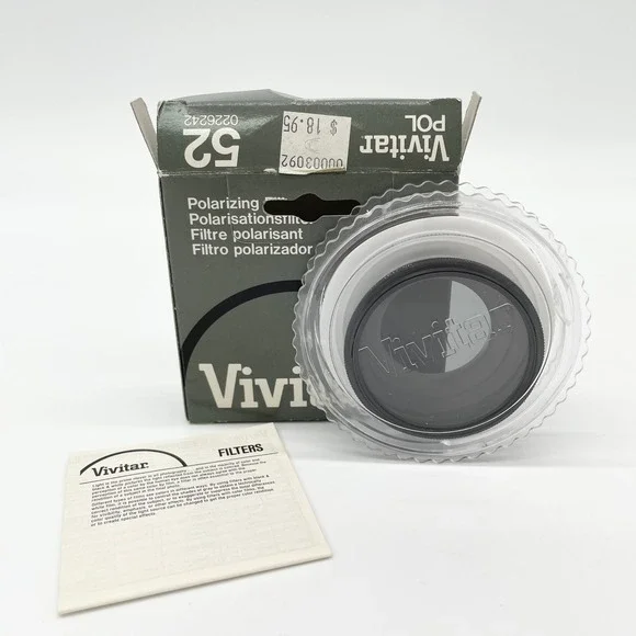 Vivitar 52mm Polarizing Filter Camera Lens Photography Polarisation Vintage‎