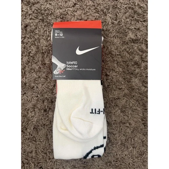 Nike Total90 Soccer Socks Mens L White Over The Calf Dri-FIT Arch Support 2006