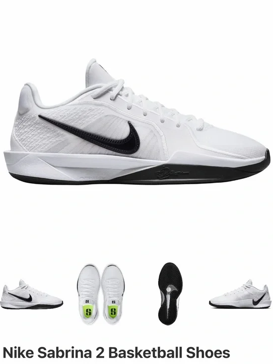 Nike Sabrina 2 Men's Basketball Shoes - White/Black