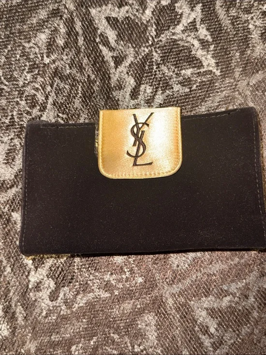 Yves Saint Laurent (YSL) Parfums velvet cosmetic pouch NOS VTG