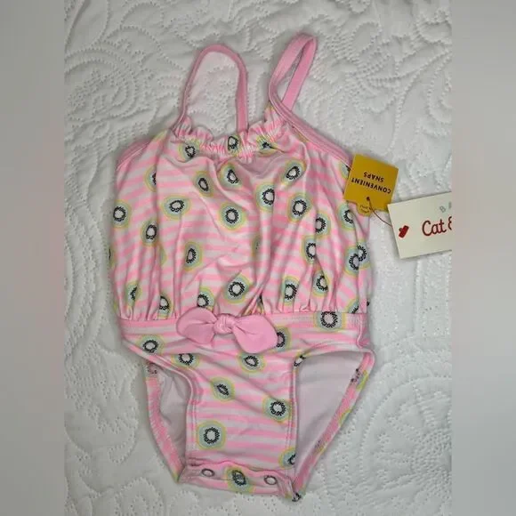 NWT Cat & Jack Swimsuit with Bow