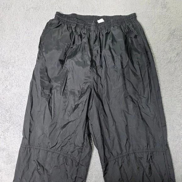 Nike Mens Large Wind Pants Black Elastic Waist Zipper Cuffs Athletic Track