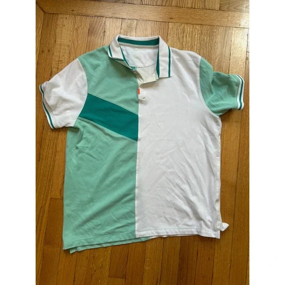 Nike The Nike Polo Dri-FIT Mens Large Colorblock Pique Golf Shirt Teal