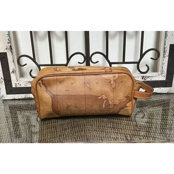 Alviero Martini 1a Classe Geo Classic Bag Iconic Map Print Toiletry Cosmetic Bag