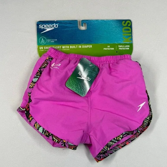 Speedo Kids UV Swim Short with Built In Diaper Pink Size‎ L 18 Months UV50+ New