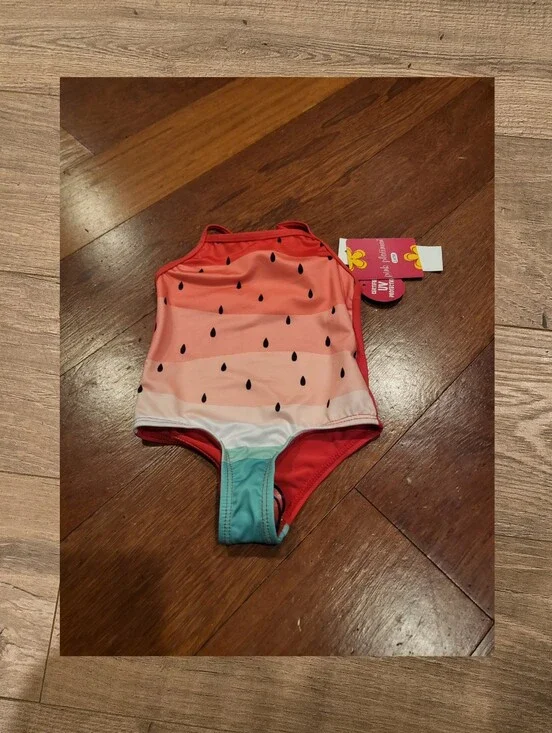 NWT Baby Girl Watermelon One-Piece Swimsuit Size 24Mos