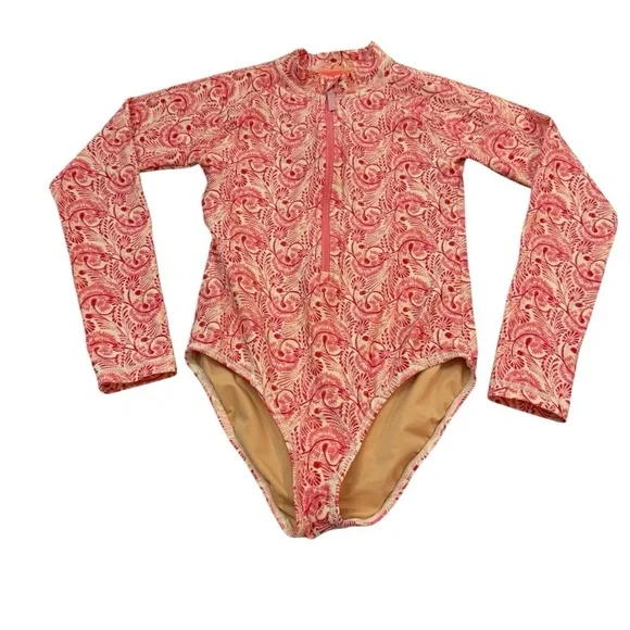 J Crew Crewcuts Girls Rash Guard One Piece Swimsuit Size 10