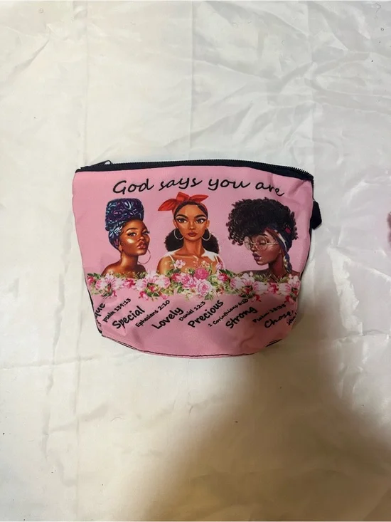 Pink 'God Says You Are' Cosmetic Pouch