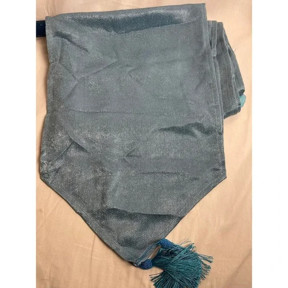 Seashore Tree Lake Blue Shimmer Table Runner with Tassels‎ 35x300cm STZQ01 NEW